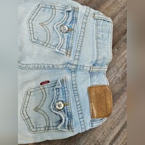 Levi's bling flap pockets, adjustable waist size 6X slim